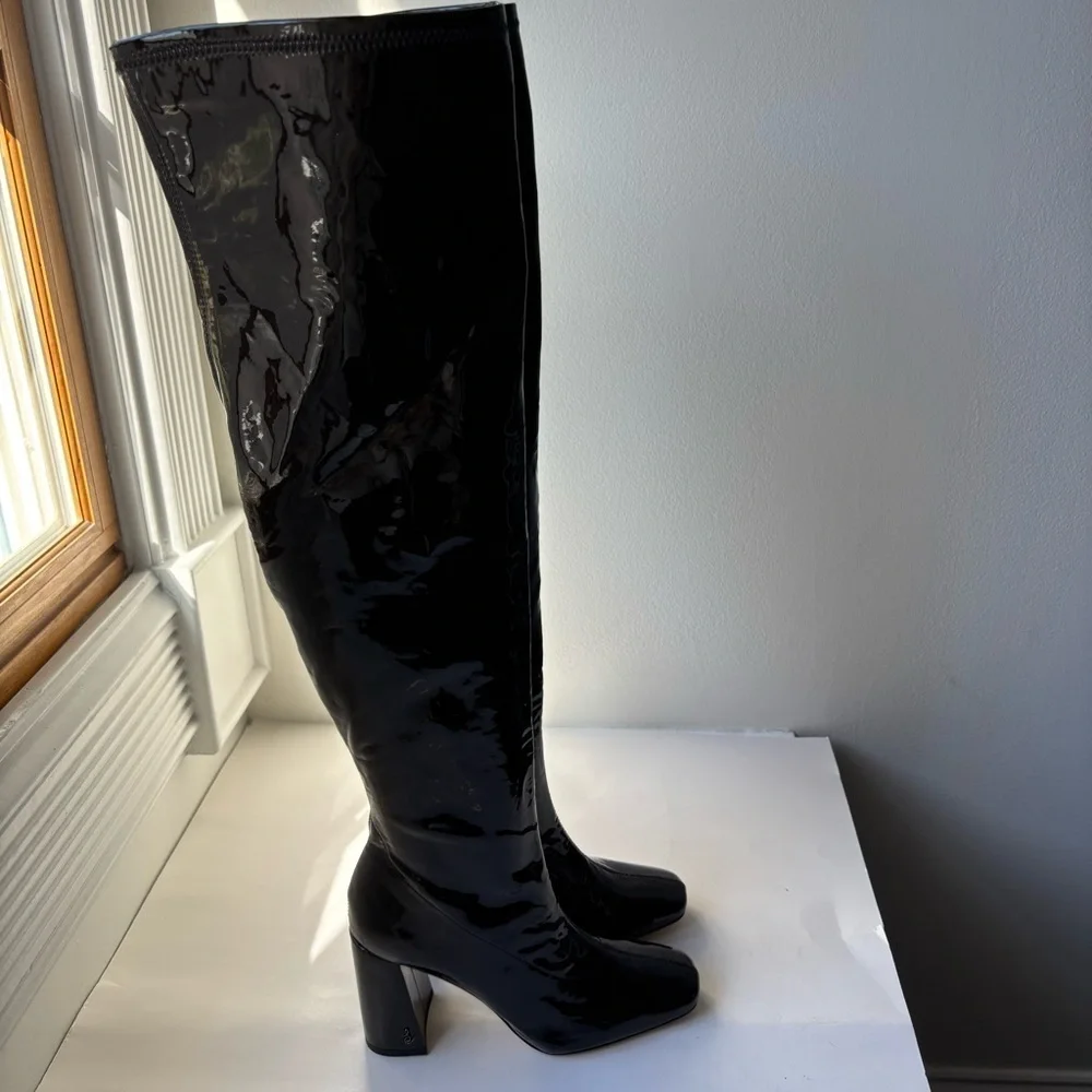 Sam Edelman Cosette Patent Square Toe Over-The-Knee‎ Boots